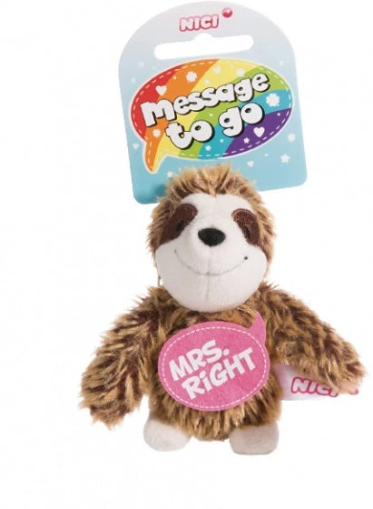 Nici Knuffelhanger Luiaard Mrs. Junior 10 Cm Polyester Bruin - Afbeelding 2