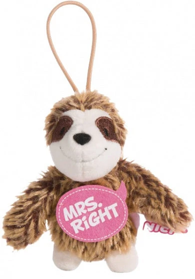 Nici Knuffelhanger Luiaard Mrs. Junior 10 Cm Polyester Bruin