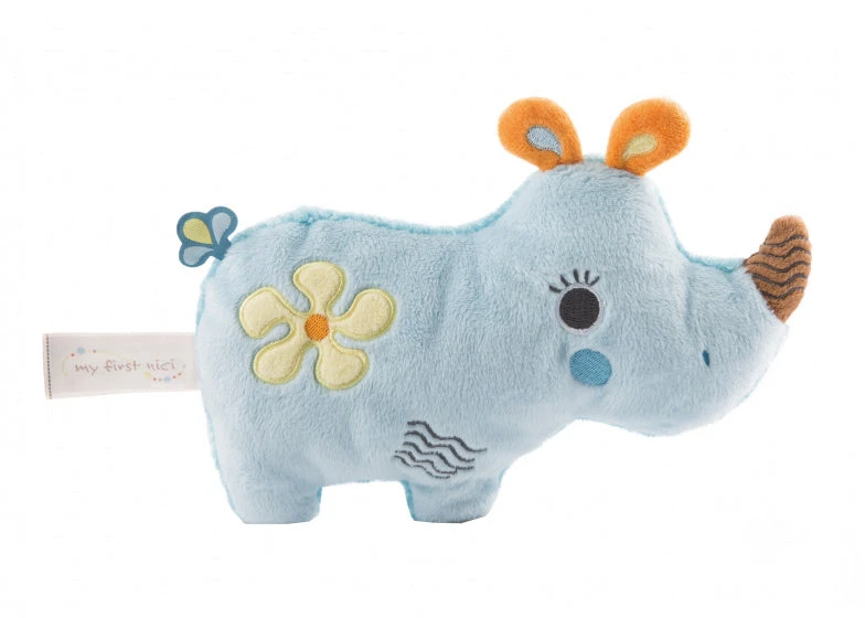 Nici Knuffeldier Neushoorn 2D Manuffi 20 Cm Pluche Blauw 3 Nici Knuffeldier Neushoorn 2D Manuffi 20 Cm Pluche Blauw