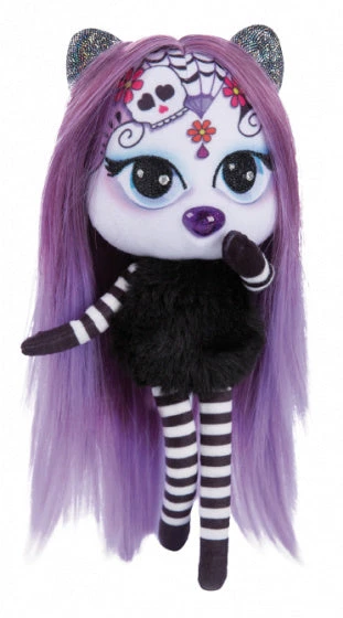 Nici Knuffelpop Pixidoos Sunli 20 Cm Pluche Zwart/paars