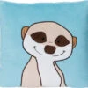 Nici Kussen Meerkat Junior 30 X 30 Pluche/polyester Blauw/beige