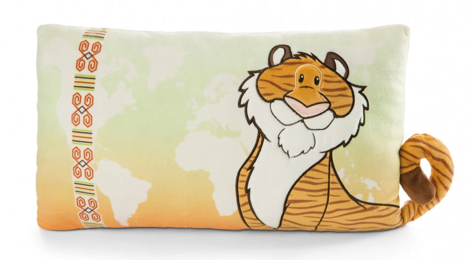 Nici Kussen Tiger Junior 43 X 25 Cm Polyester Bruin/groen