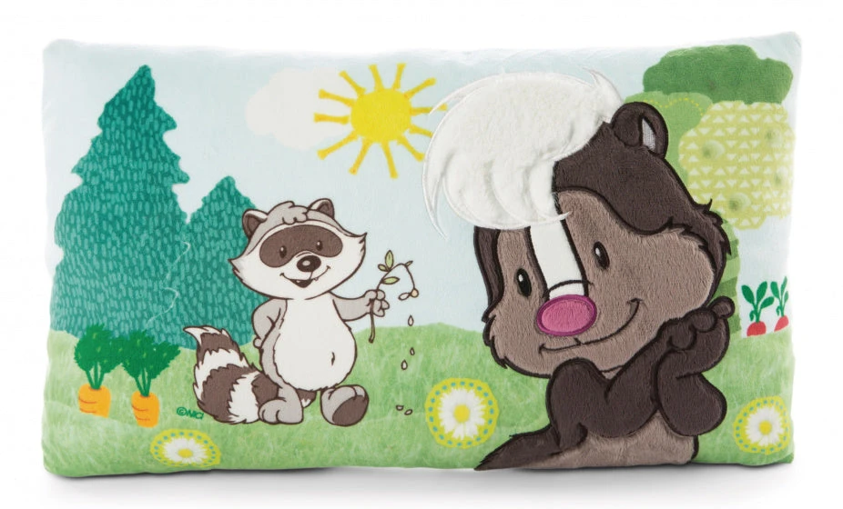 Nici Kussen Wasbeer Stinkdier 43 X 25 Cm Polyester Groen