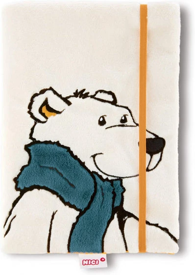 Nici Notitieboekje A5 Ijsbeer Pluche/papier Wit/oranje