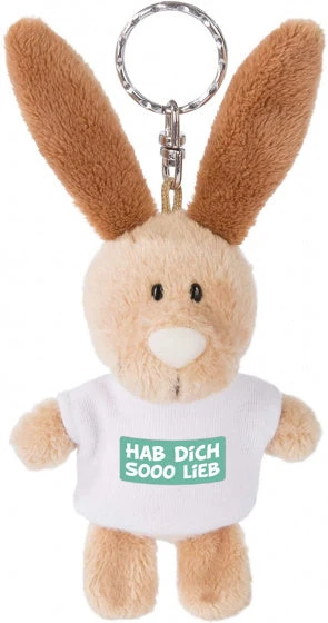 Nici Sleutelhanger Hab Dich Sooo Lieb 10 Cm Polyester Bruin