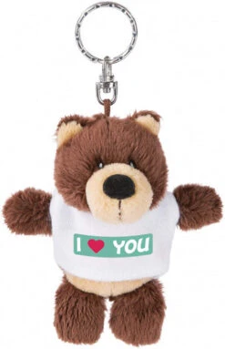 Nici Sleutelhanger I Love You 10 Cm Polyester Bruin