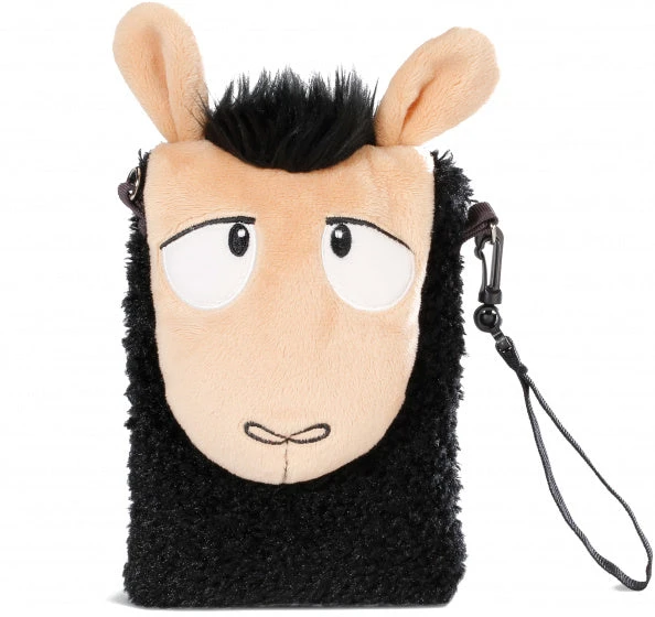 Nici Telefoontas Lama Lorenzo Junior 22 Cm Pluche Zwart